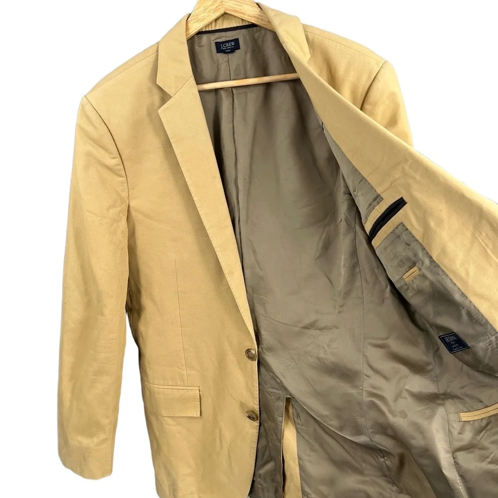 J.Crew Ludlow Blazer‎ Jacket Tan Two Button Notched Lapel Cotton Size 38R